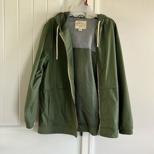 Green Hooded Rain Coat